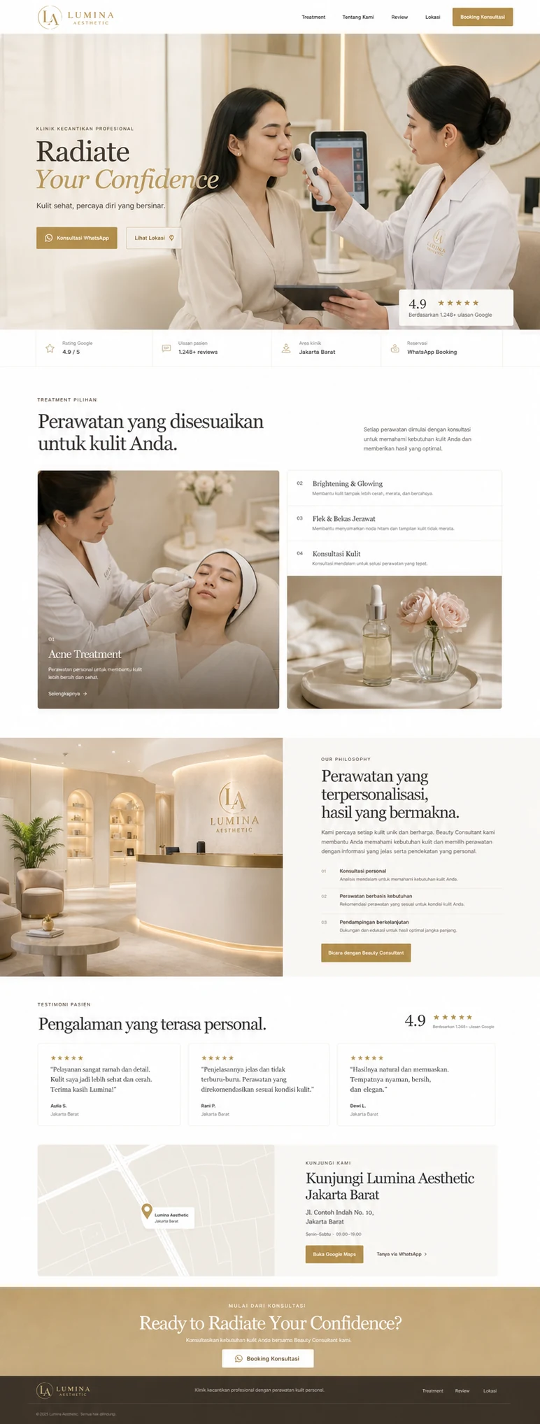 Website AIT Labs untuk Lumina Aesthetic